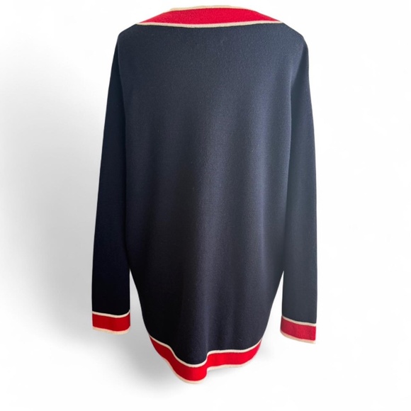 Tuckernuck Lauren Cardigan Midnight Navy with red and gold buttons (sz M) - Picture 4 of 6